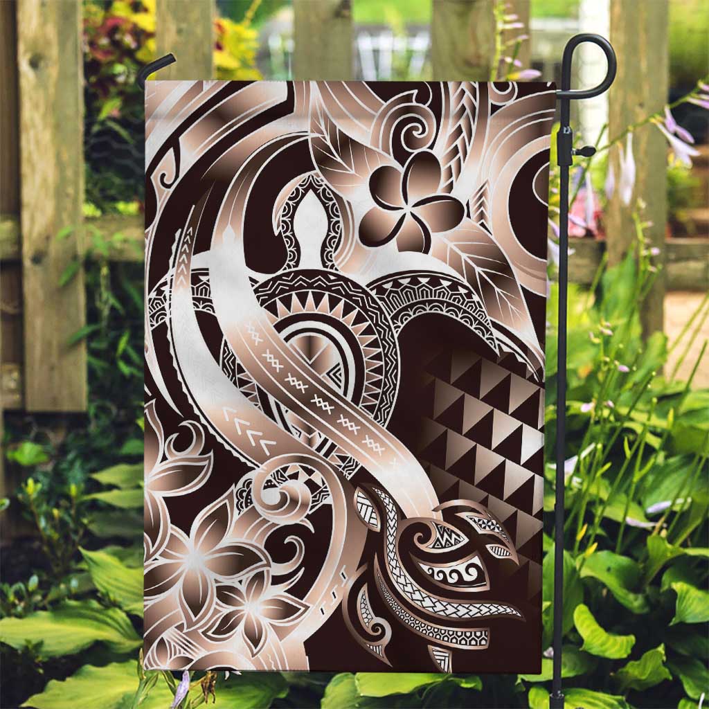 Aloha Mocha Mousse Tribal Honu Tattoo Garden Flag LT9 Garden Flag Mocha Mousse - Polynesian Pride