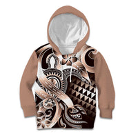 Aloha Mocha Mousse Tribal Honu Tattoo Kid Hoodie