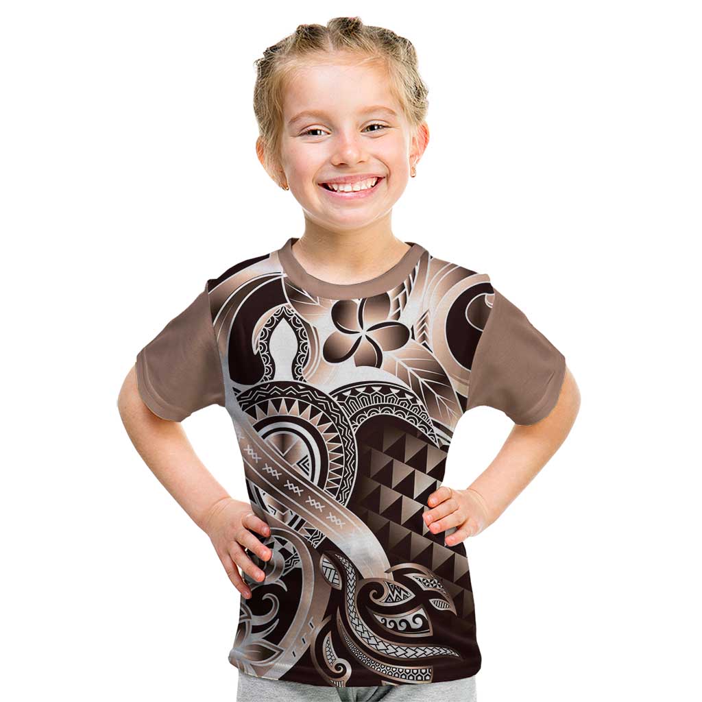 Aloha Mocha Mousse Tribal Honu Tattoo Kid T Shirt LT9 Mocha Mousse - Polynesian Pride