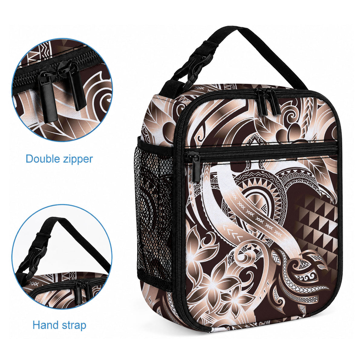 Aloha Mocha Mousse Tribal Honu Tattoo Lunch Bag LT9 - Polynesian Pride