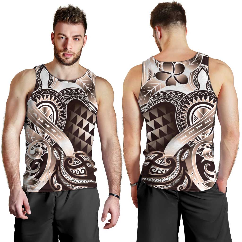 Aloha Mocha Mousse Tribal Honu Tattoo Men Tank Top