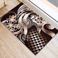 Aloha Mocha Mousse Tribal Honu Tattoo Rubber Doormat