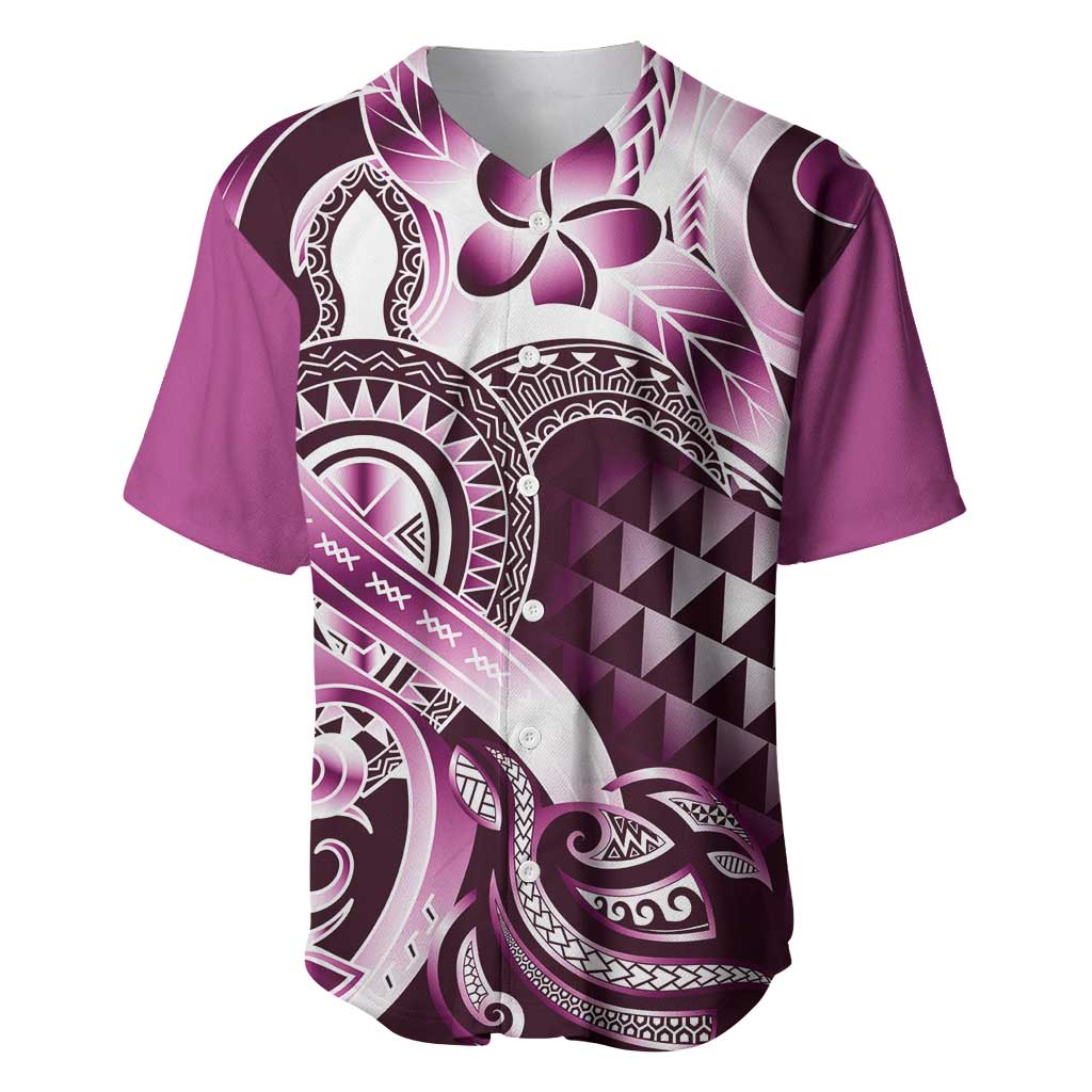 Aloha Pink Tribal Honu Tattoo Baseball Jersey