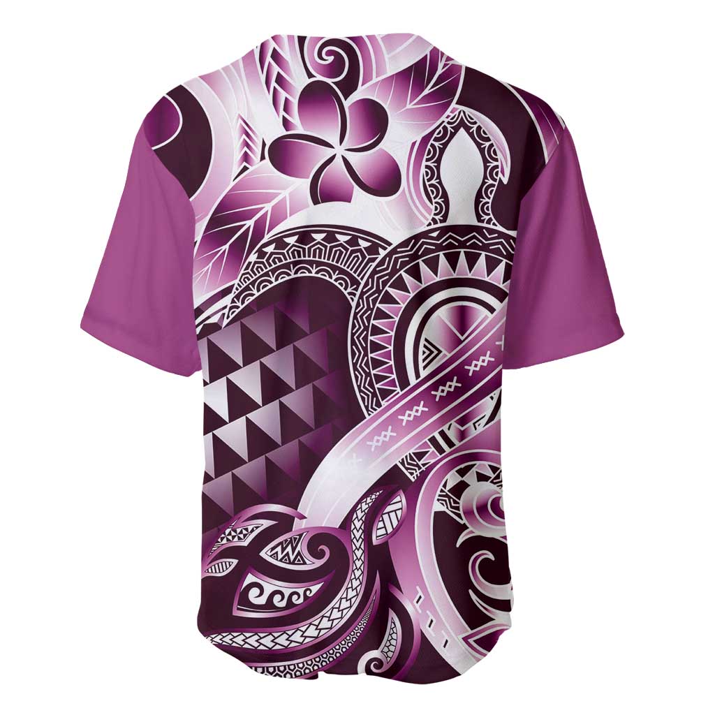 Aloha Pink Tribal Honu Tattoo Baseball Jersey LT9 - Polynesian Pride