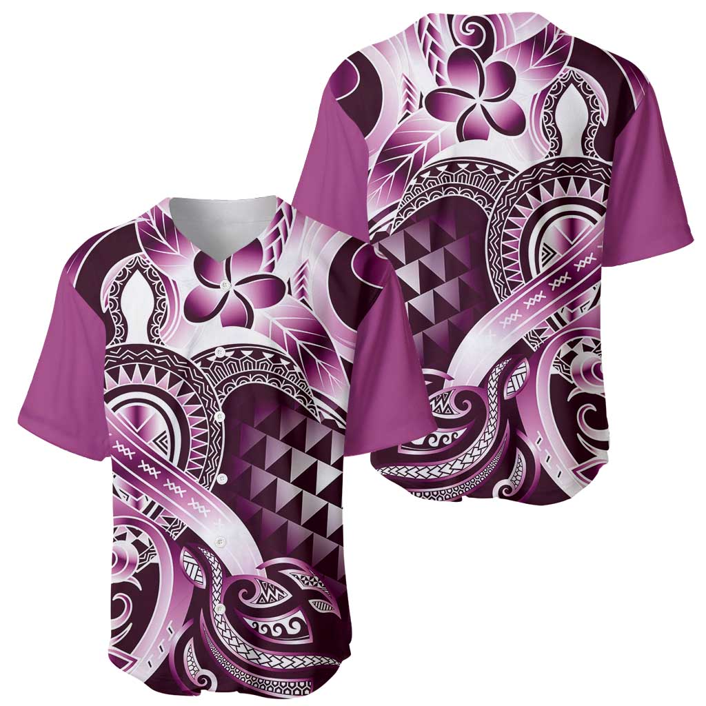 Aloha Pink Tribal Honu Tattoo Baseball Jersey LT9 - Polynesian Pride