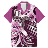 Aloha Pink Tribal Honu Tattoo Family Matching Mermaid Dress and Hawaiian Shirt