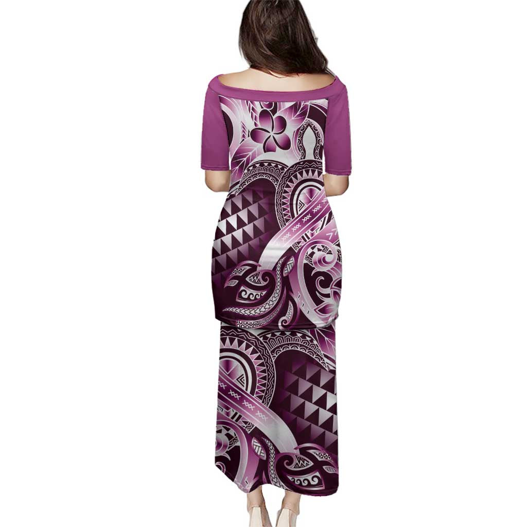Aloha Pink Tribal Honu Tattoo Family Matching Puletasi and Hawaiian Shirt LT9 - Polynesian Pride