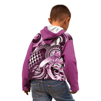 Aloha Pink Tribal Honu Tattoo Kid Hoodie