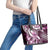 Aloha Pink Tribal Honu Tattoo Leather Tote Bag