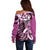 Aloha Pink Tribal Honu Tattoo Off Shoulder Sweater