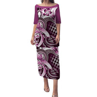 Aloha Pink Tribal Honu Tattoo Puletasi