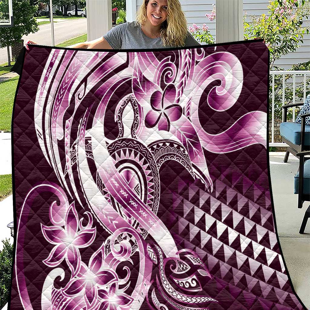 Aloha Pink Tribal Honu Tattoo Quilt