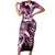 Aloha Pink Tribal Honu Tattoo Short Sleeve Bodycon Dress