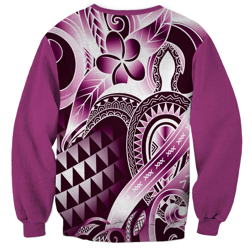 Aloha Pink Tribal Honu Tattoo Sweatshirt LT9 - Polynesian Pride