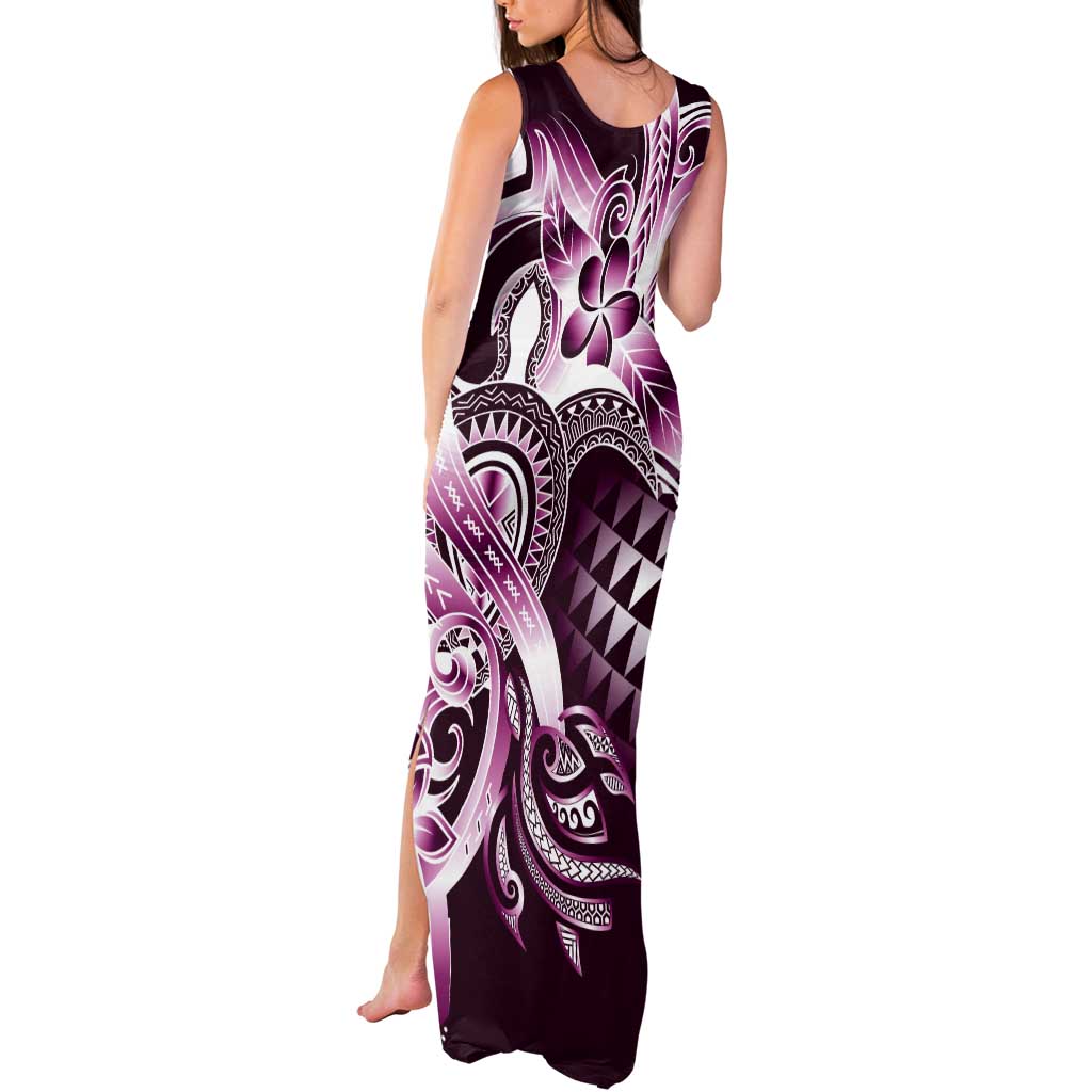 Aloha Pink Tribal Honu Tattoo Tank Maxi Dress