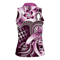 Aloha Pink Tribal Honu Tattoo Women Sleeveless Polo Shirt LT9 - Polynesian Pride