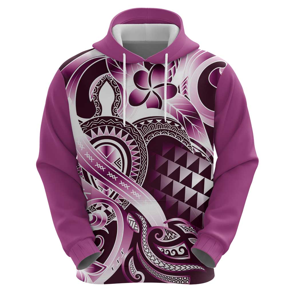 Aloha Pink Tribal Honu Tattoo Zip Hoodie
