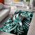 Aloha Turquoise Tribal Honu Tattoo Area Rug