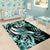 Aloha Turquoise Tribal Honu Tattoo Area Rug