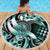 Aloha Turquoise Tribal Honu Tattoo Beach Blanket