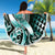 Aloha Turquoise Tribal Honu Tattoo Beach Blanket