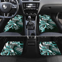 Aloha Turquoise Tribal Honu Tattoo Car Mats LT9 Set 4pcs Turquoise - Polynesian Pride