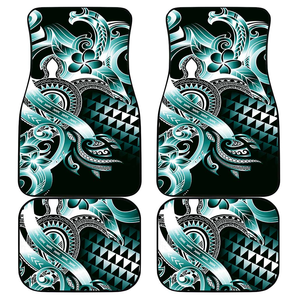 Aloha Turquoise Tribal Honu Tattoo Car Mats LT9 - Polynesian Pride