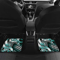 Aloha Turquoise Tribal Honu Tattoo Car Mats LT9 Set 2pcs - Back Turquoise - Polynesian Pride