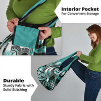 Aloha Turquoise Tribal Honu Tattoo Grocery Bag