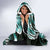 Aloha Turquoise Tribal Honu Tattoo Hooded Blanket