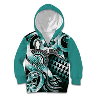 Aloha Turquoise Tribal Honu Tattoo Kid Hoodie
