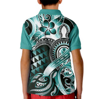 Aloha Turquoise Tribal Honu Tattoo Kid Polo Shirt LT9 - Polynesian Pride