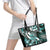 Aloha Turquoise Tribal Honu Tattoo Leather Tote Bag