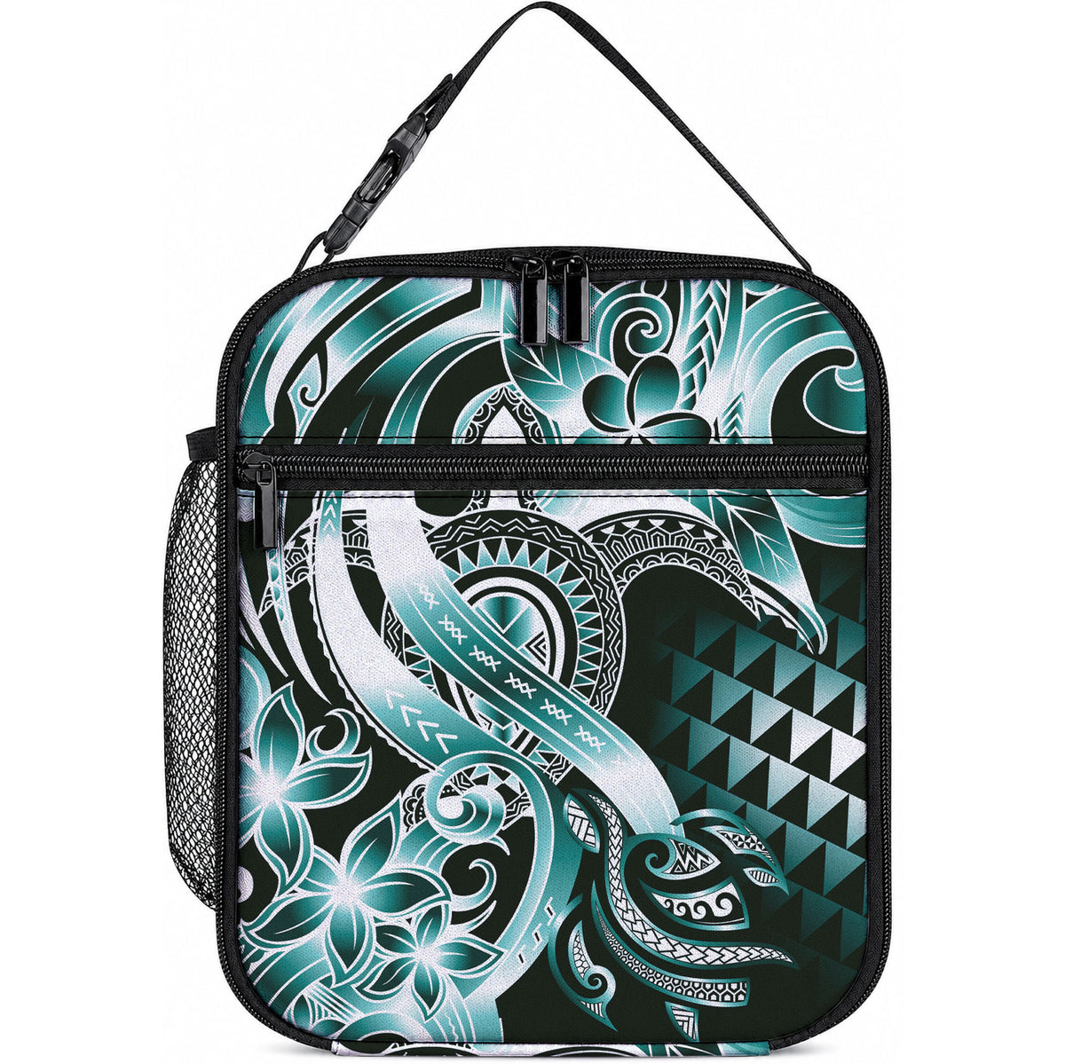 Aloha Turquoise Tribal Honu Tattoo Lunch Bag LT9 10.2 × 8.3 × 4.3 inch Turquoise - Polynesian Pride