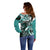 Aloha Turquoise Tribal Honu Tattoo Off Shoulder Sweater