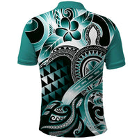 Aloha Turquoise Tribal Honu Tattoo Polo Shirt