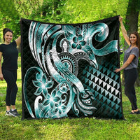Aloha Turquoise Tribal Honu Tattoo Quilt LT9 - Polynesian Pride