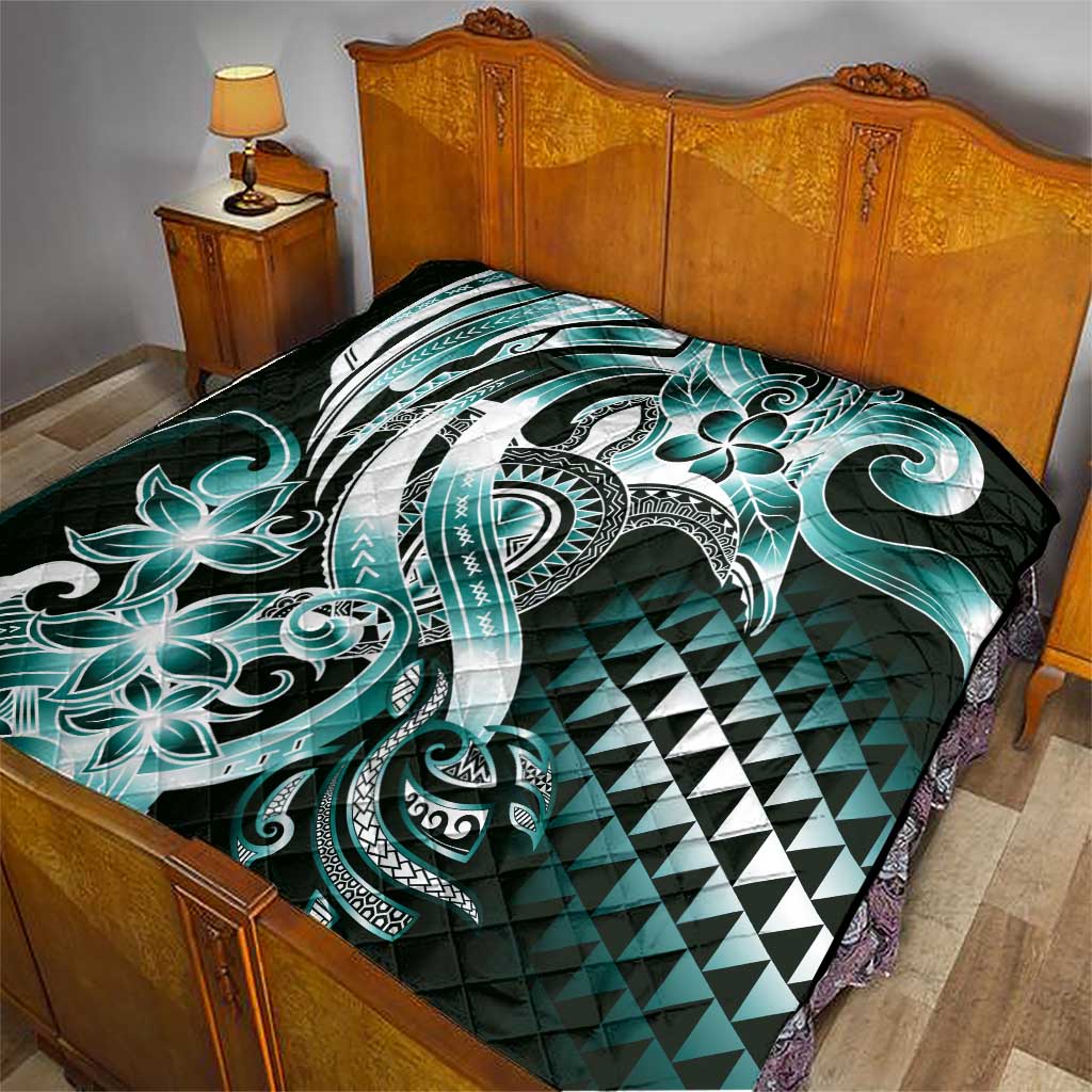 Aloha Turquoise Tribal Honu Tattoo Quilt LT9 - Polynesian Pride