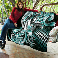 Aloha Turquoise Tribal Honu Tattoo Quilt LT9 - Polynesian Pride
