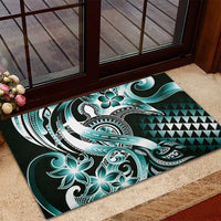 Aloha Turquoise Tribal Honu Tattoo Rubber Doormat