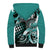 Aloha Turquoise Tribal Honu Tattoo Sherpa Hoodie