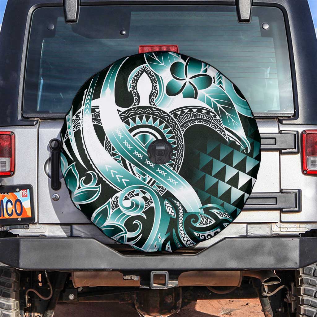 Aloha Turquoise Tribal Honu Tattoo Spare Tire Cover