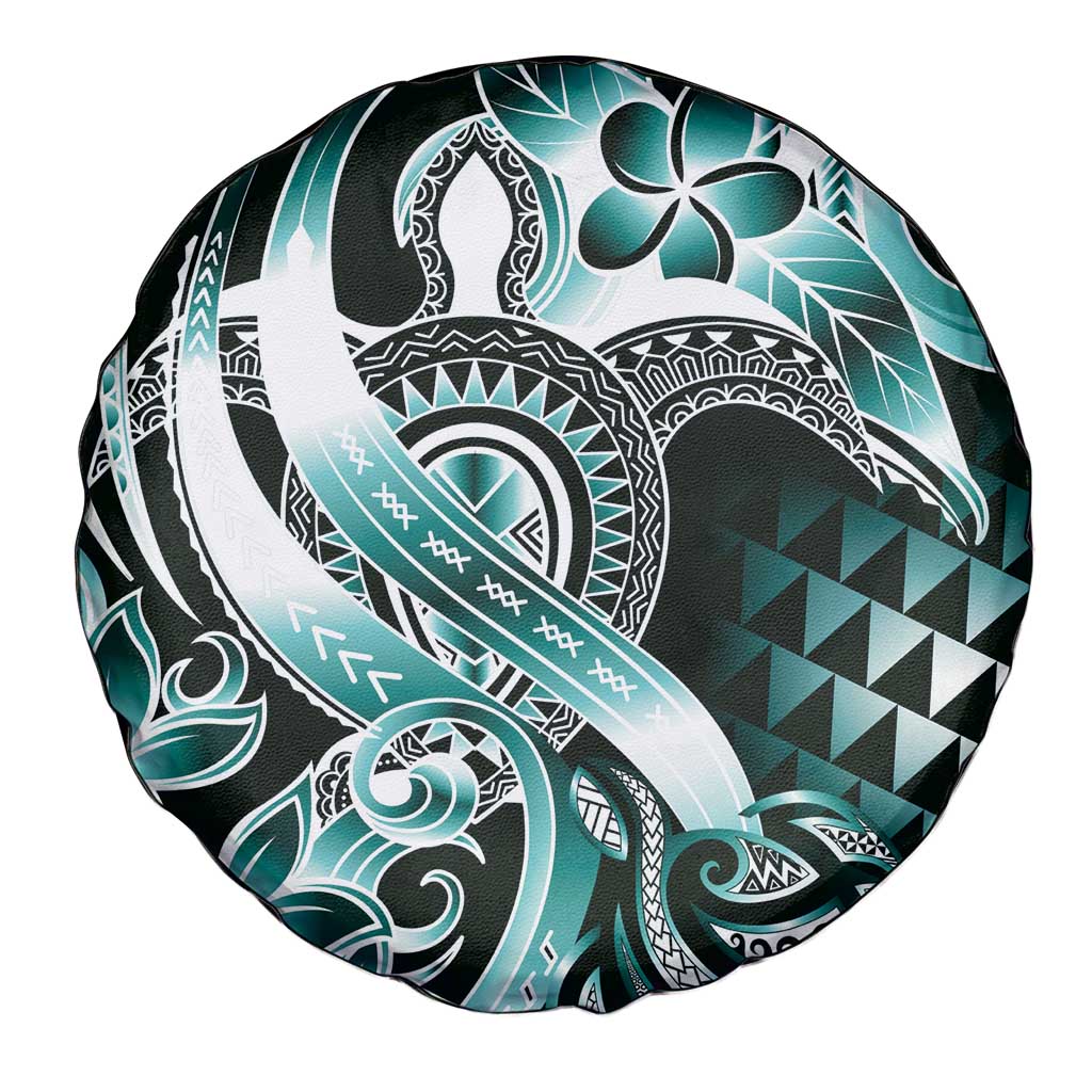 Aloha Turquoise Tribal Honu Tattoo Spare Tire Cover