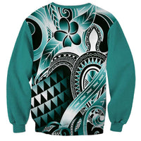 Aloha Turquoise Tribal Honu Tattoo Sweatshirt