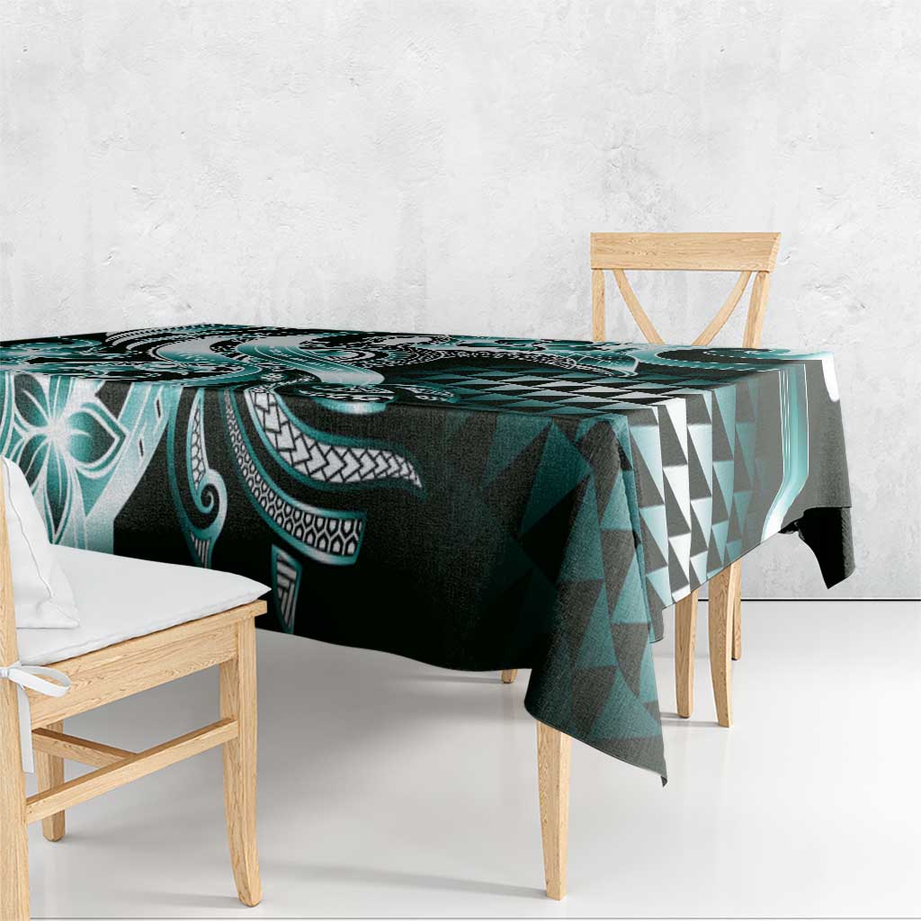 Aloha Turquoise Tribal Honu Tattoo Tablecloth LT9 - Polynesian Pride