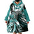 Aloha Turquoise Tribal Honu Tattoo Wearable Blanket Hoodie