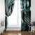 Aloha Turquoise Tribal Honu Tattoo Window Curtain