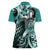 Aloha Turquoise Tribal Honu Tattoo Women Polo Shirt
