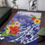 Personalised Chuuk States Humpback Whale Area Rug Polynesian Tropical Flowers