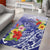 Personalised Chuuk States Humpback Whale Area Rug Polynesian Tropical Flowers